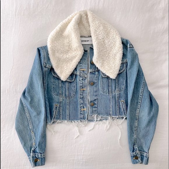 Cropped Vintage Denim Jacket by Denim BY ORLEE - Picture 1 of 2